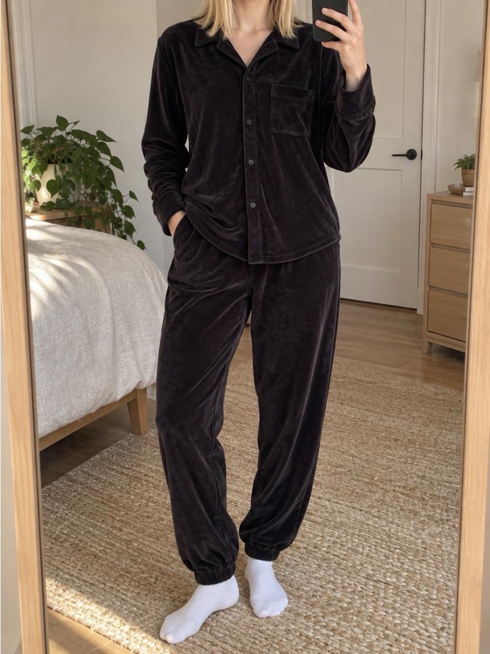 Gap Black Velour Set Size Large NWT